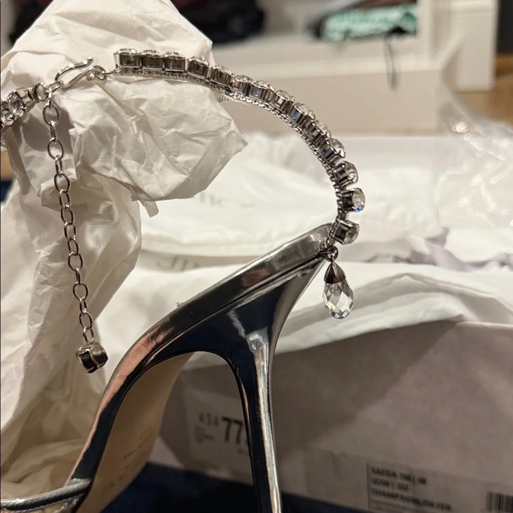 Jimmy Choo Yellow and Silver Heels - Picture 8 of 9